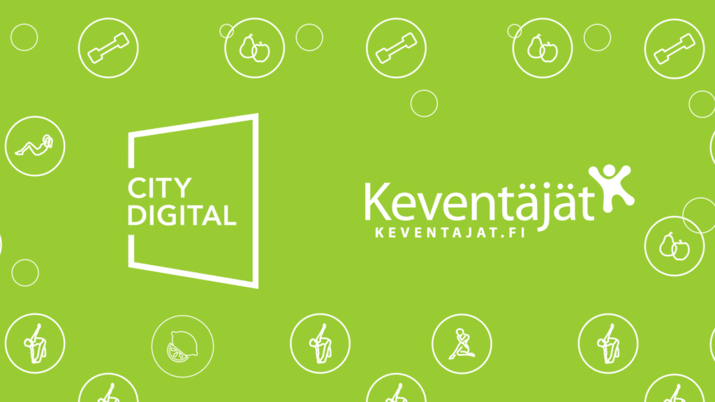 City Digital -logo ja Keventäjät -logo.